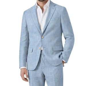 Studiosuits Linen Blazer Tropical Blue Size 44L